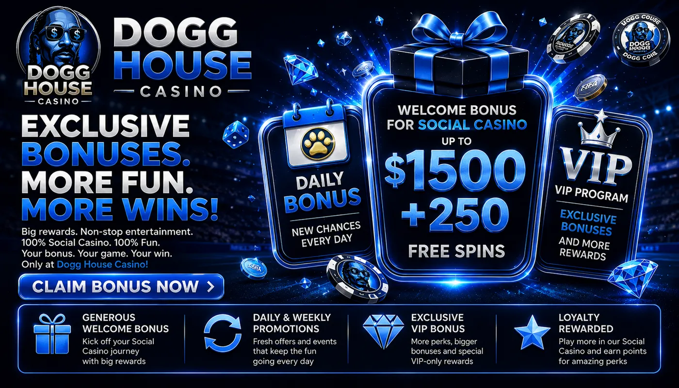 Official Dogg House Casino bonuses, free spins and social casino rewards